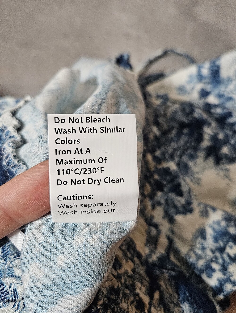 NWOT Commense Toile Print Tie Waist Casual Mini Shorts. High Rise. Blue White. S - Picture 6 of 9